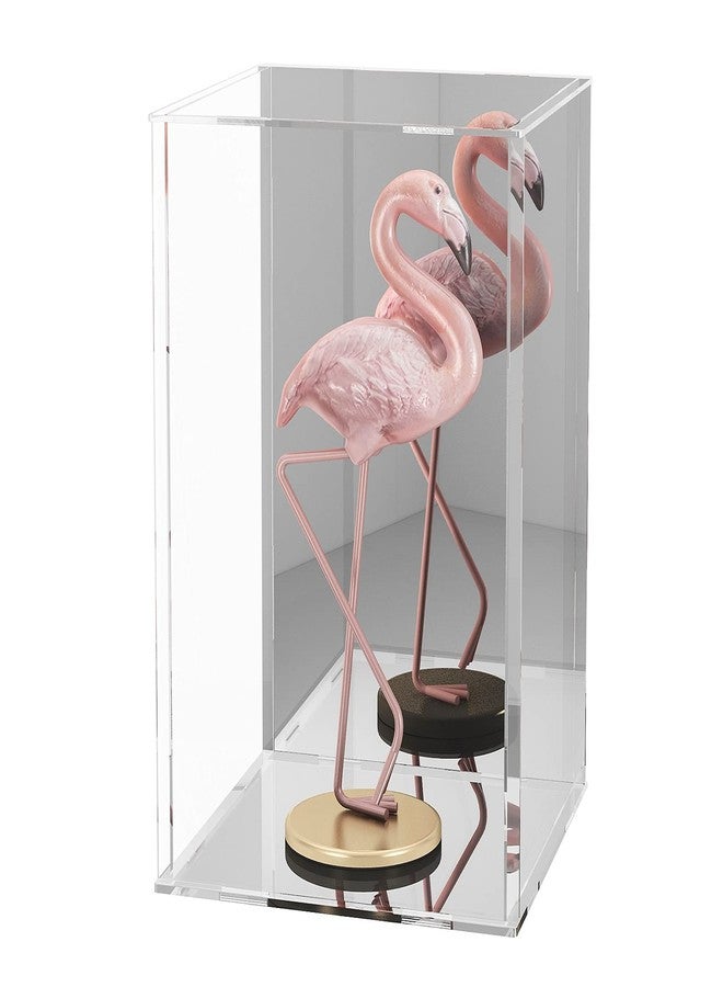NONEMEY Mirrored Clear Acrylic Display Case Assemble Countertop Box Stand Organizer Dustproof Protection Showcase Acrylic Display Stands for Collectibles (6×6×10inch；15×15×25cm) - Image 1